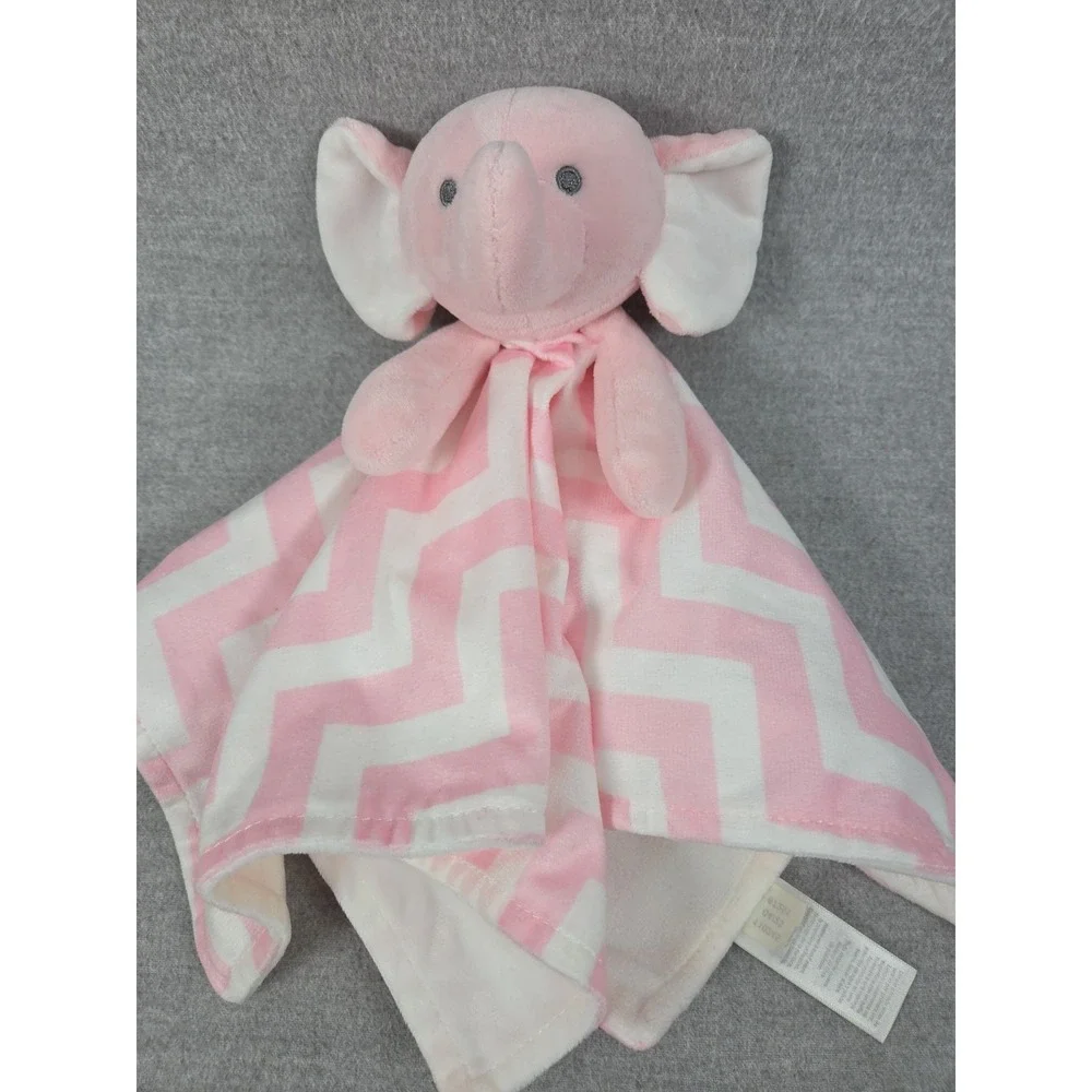 Carters Just One You Pink Stripe Lovey Elephant Plush Baby Security Blanket